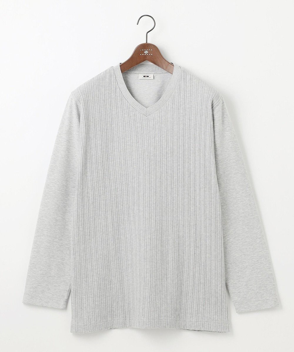 JOSEPH ABBOUD 【キングサイズ・ビジカジ】ストライプリンクス VネックＴシャツ 