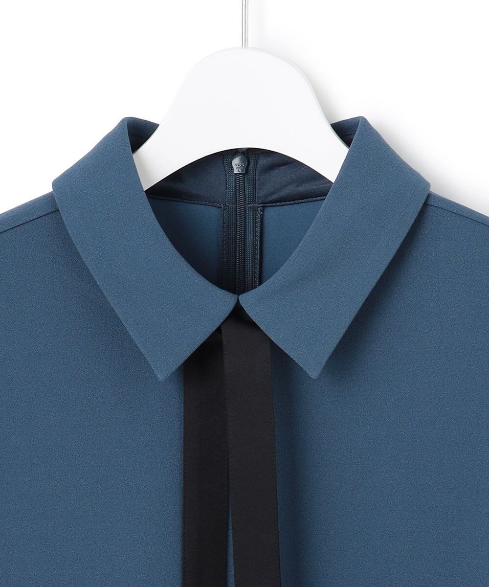 ICB マラボーテＷジョーゼット ボウタイ付きシャツカラートップス 