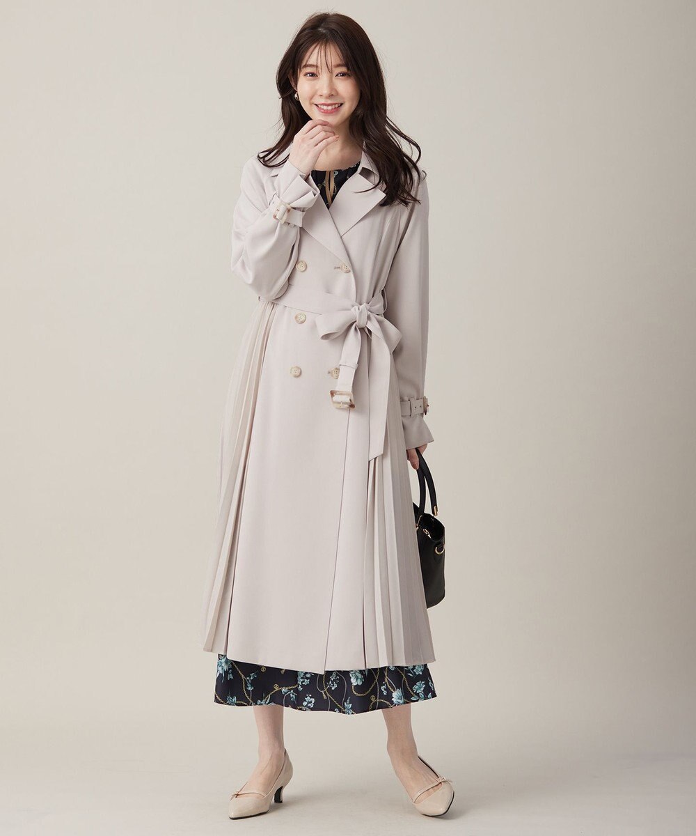 ANY SIS 【UVカット・花粉ガード】プリーツデザイントレンチ コート 