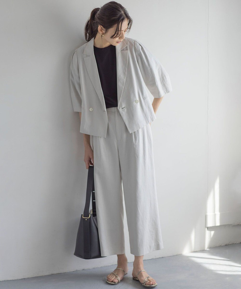 組曲 リネンレーヨンワイド パンツ 