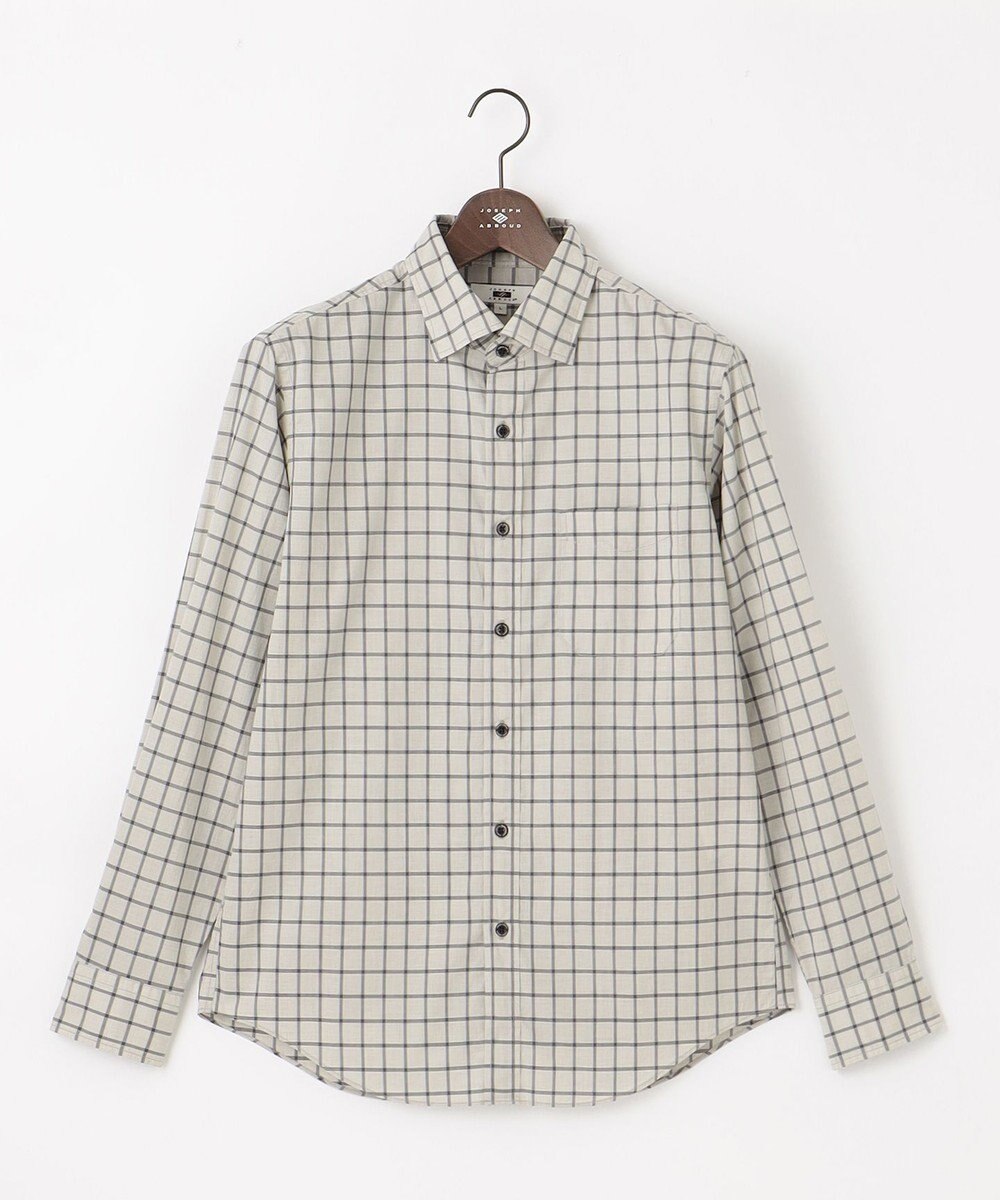 JOSEPH ABBOUD 【綿100％】ファインカウントシャンブレーチェックシャツ 