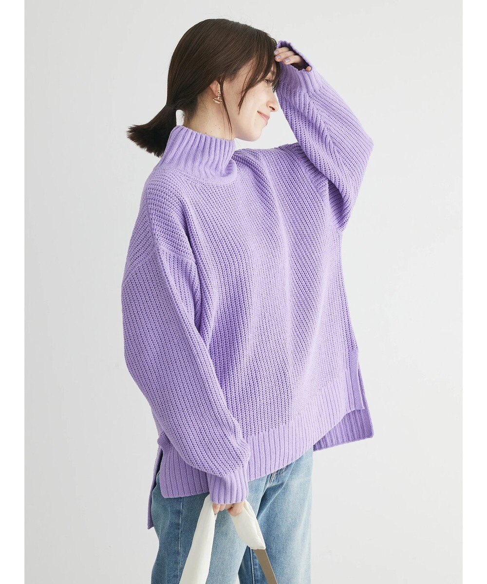 Green Parks ｍｏｋｏモール畦ニット前後差プルオーバー 