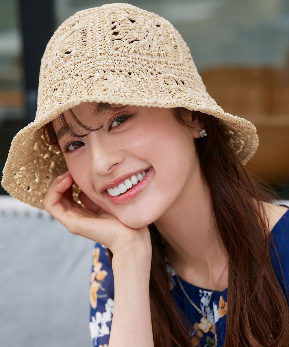 Tiaclasse クロシェ柄編みバケットハット 