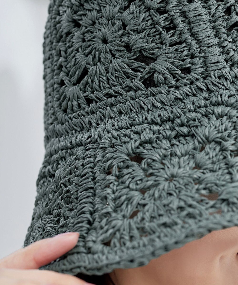 Tiaclasse クロシェ柄編みバケットハット 