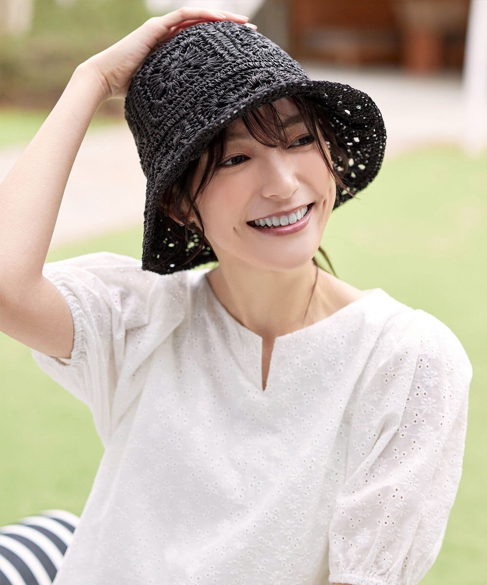 Tiaclasse クロシェ柄編みバケットハット 