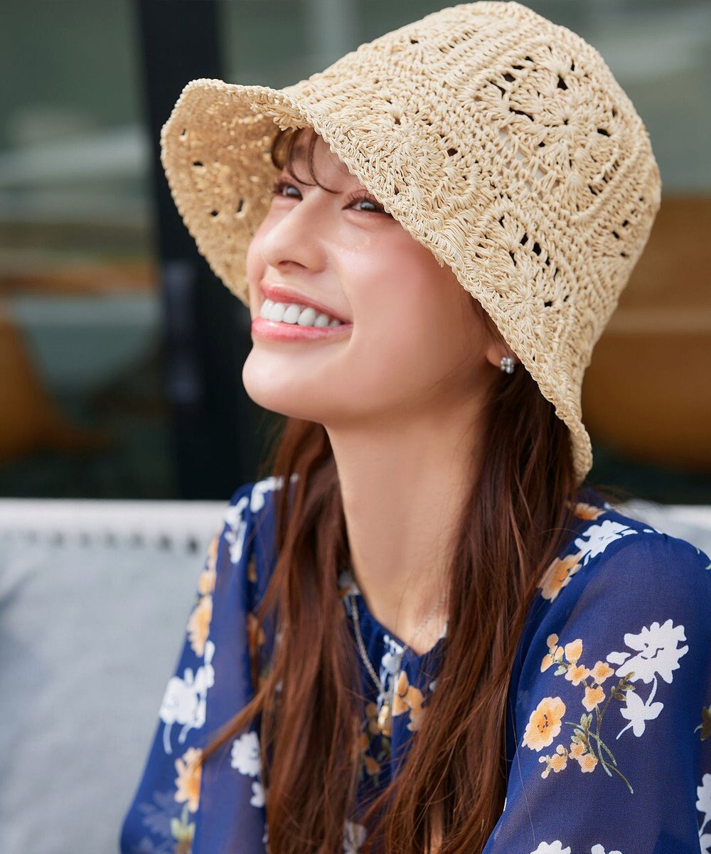 Tiaclasse クロシェ柄編みバケットハット 