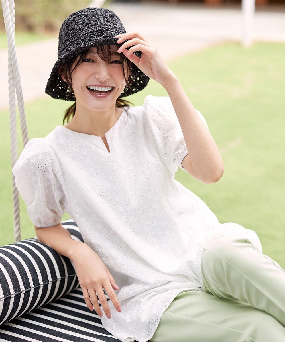 Tiaclasse クロシェ柄編みバケットハット 