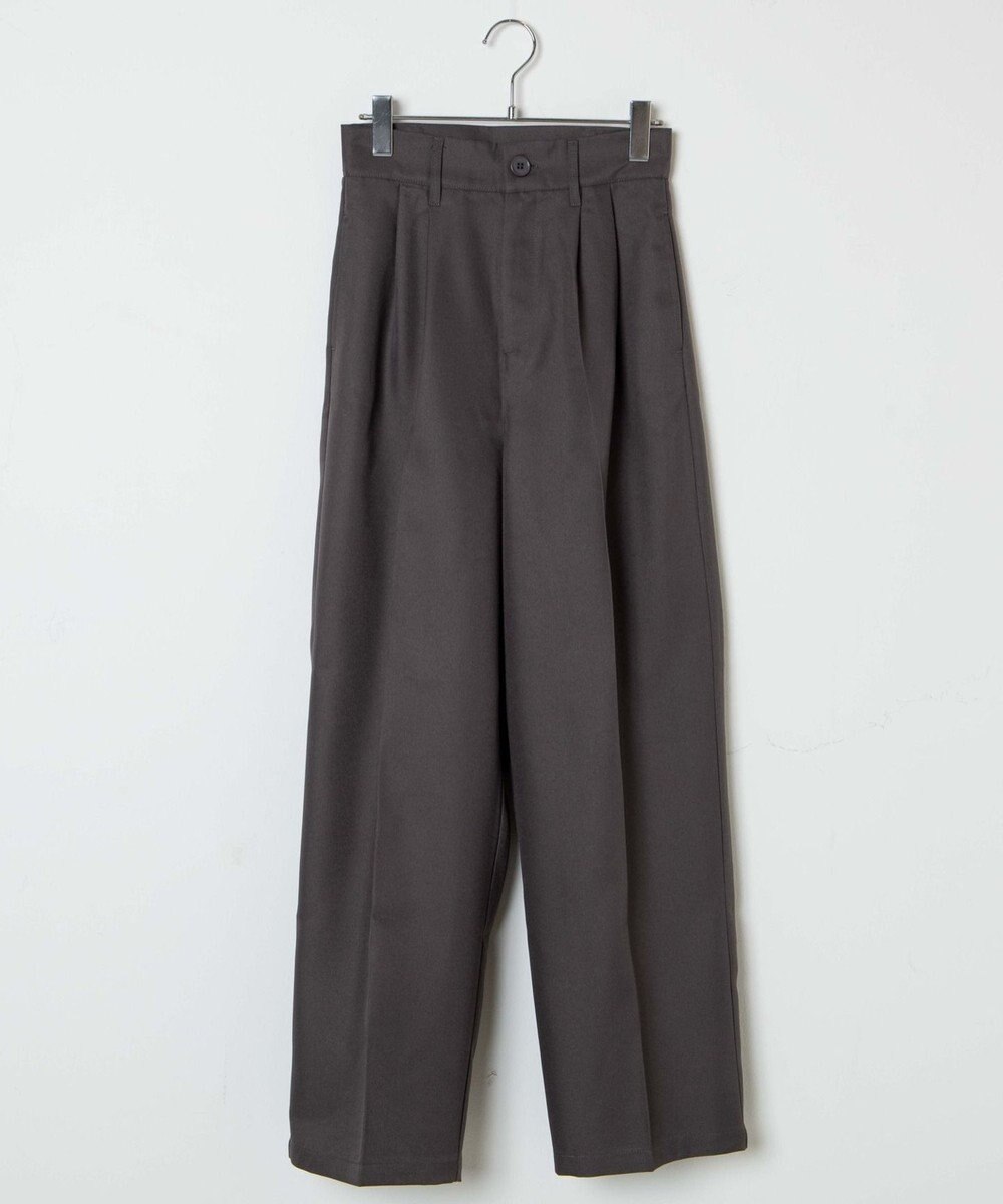 WEGO 【手洗い可】ハイウエストセンタープレスワイドパンツ 