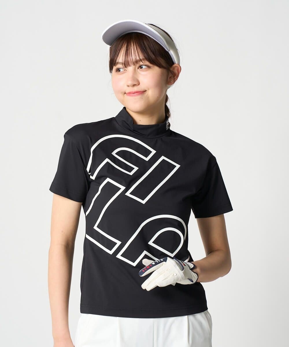 FILA GOLF／marie claire 【FILA GOLF】 バックプリントモックネックシャツ 