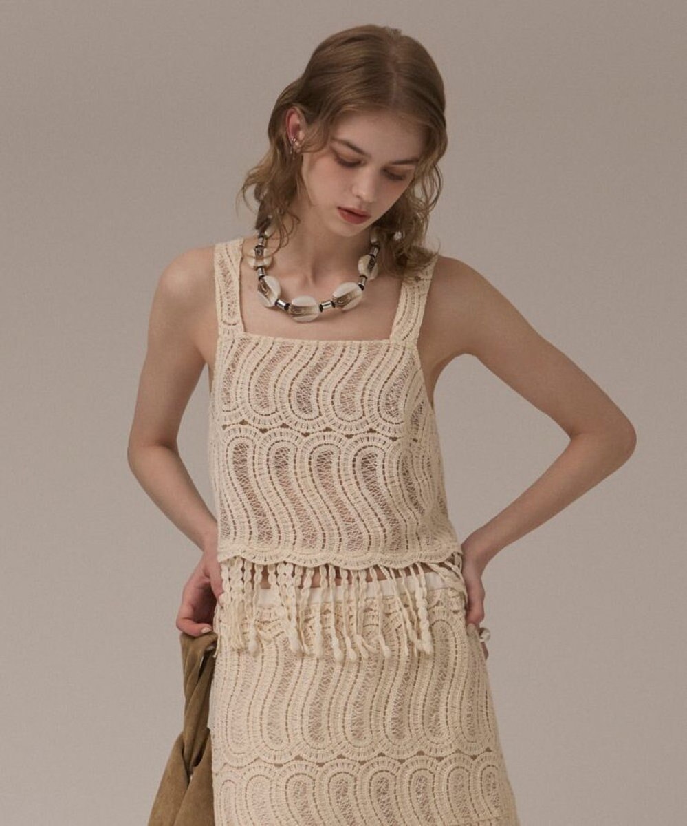 GRACE CONTINENTAL クロシェレースキャミ 