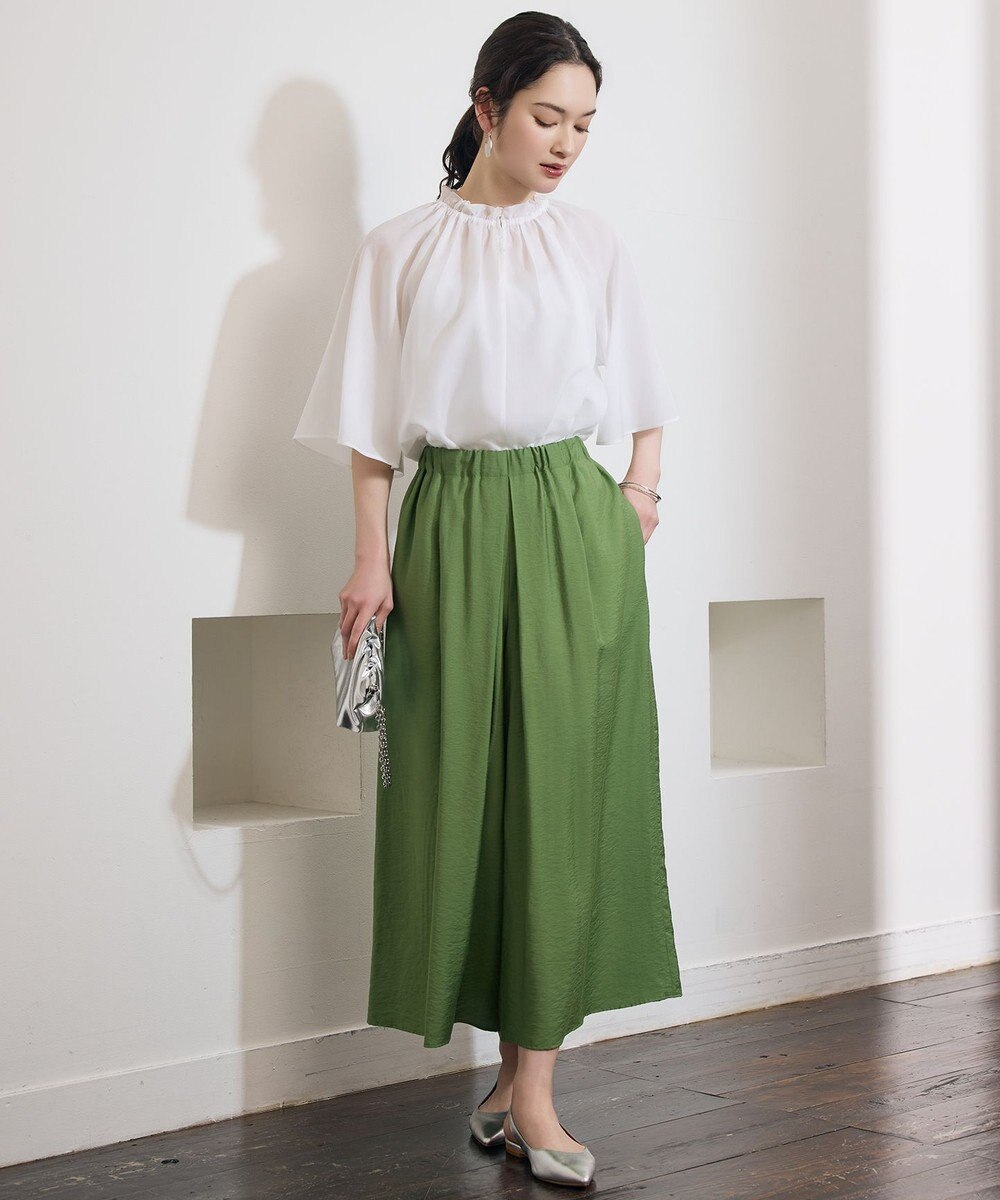 自由区 S 【カタログ掲載・ご好評アイテム・累計2500本・新色追加・ウエストゴム・セットアップ対応】エアリーツイルキュロット パンツ 