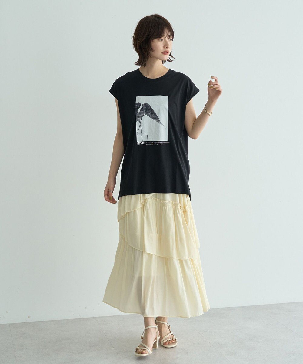 YECCA VECCA フォトプリントノースリーブTee 