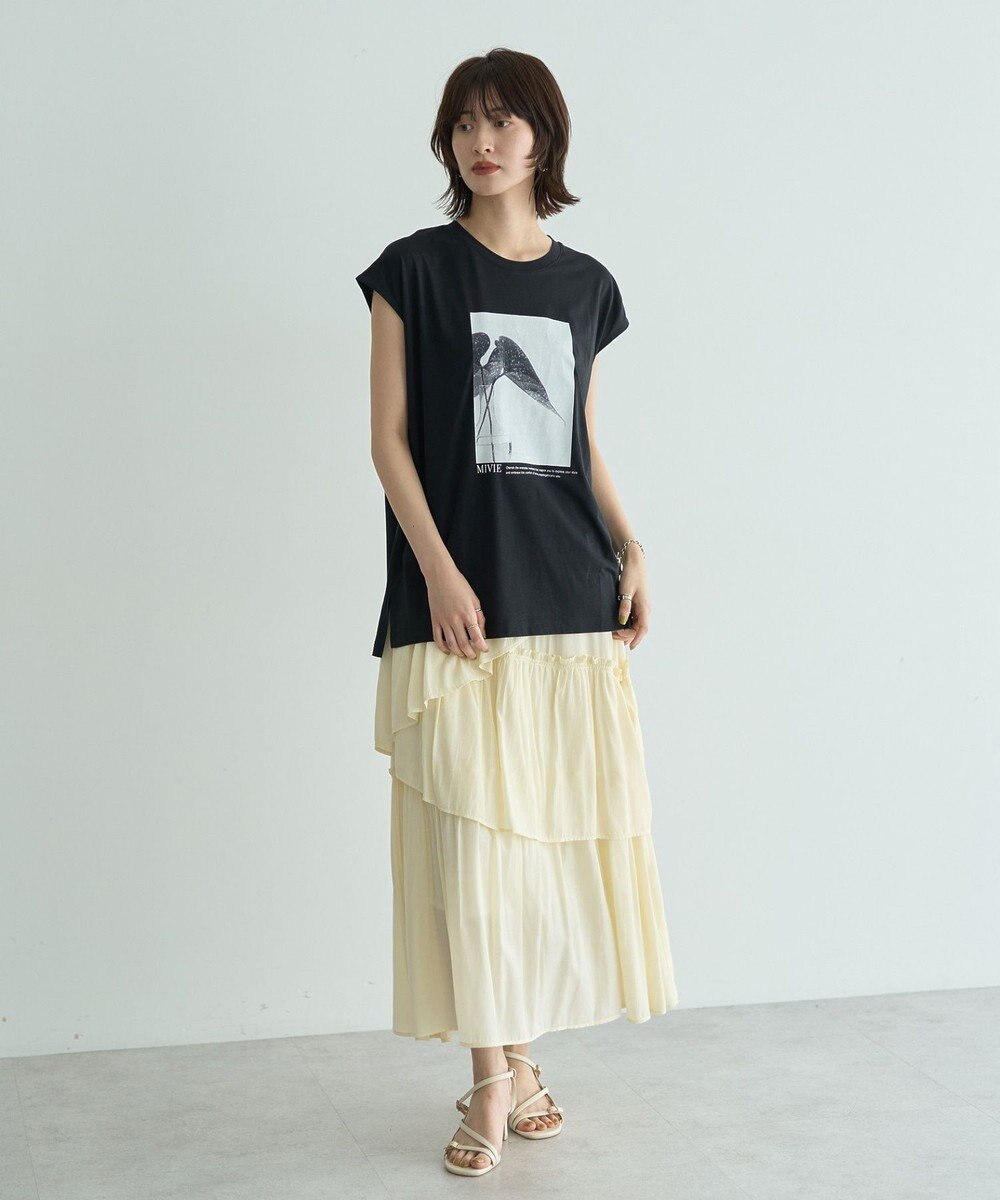 YECCA VECCA フォトプリントノースリーブTee 