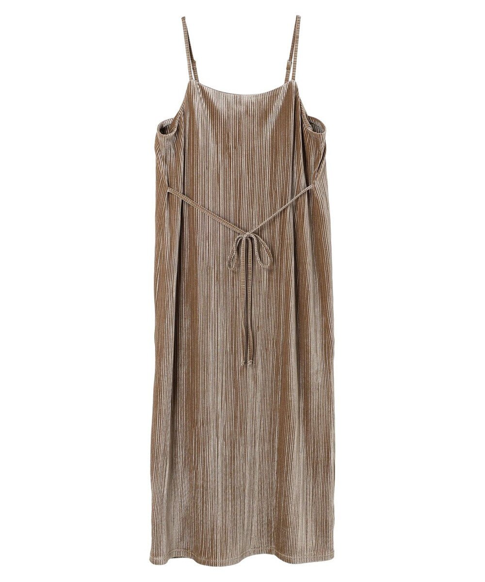 earth music&ecology ベロアプリーツキャミワンピース 