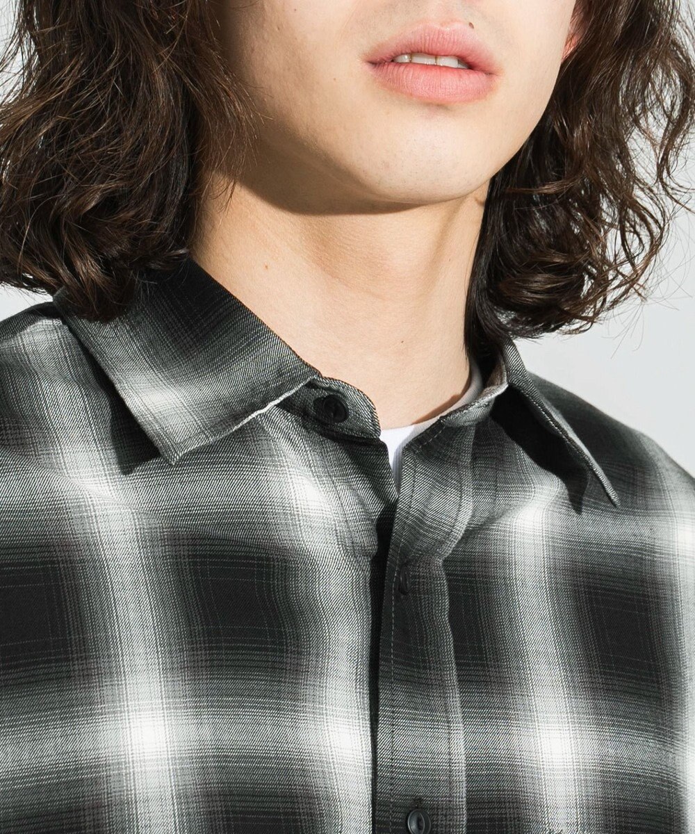 WEGO オンブレチェックシャツ（S） 