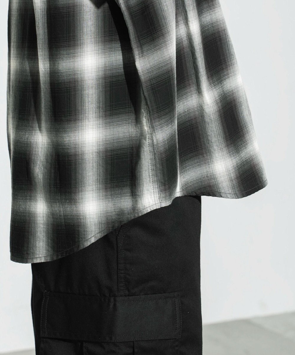 WEGO オンブレチェックシャツ（S） 