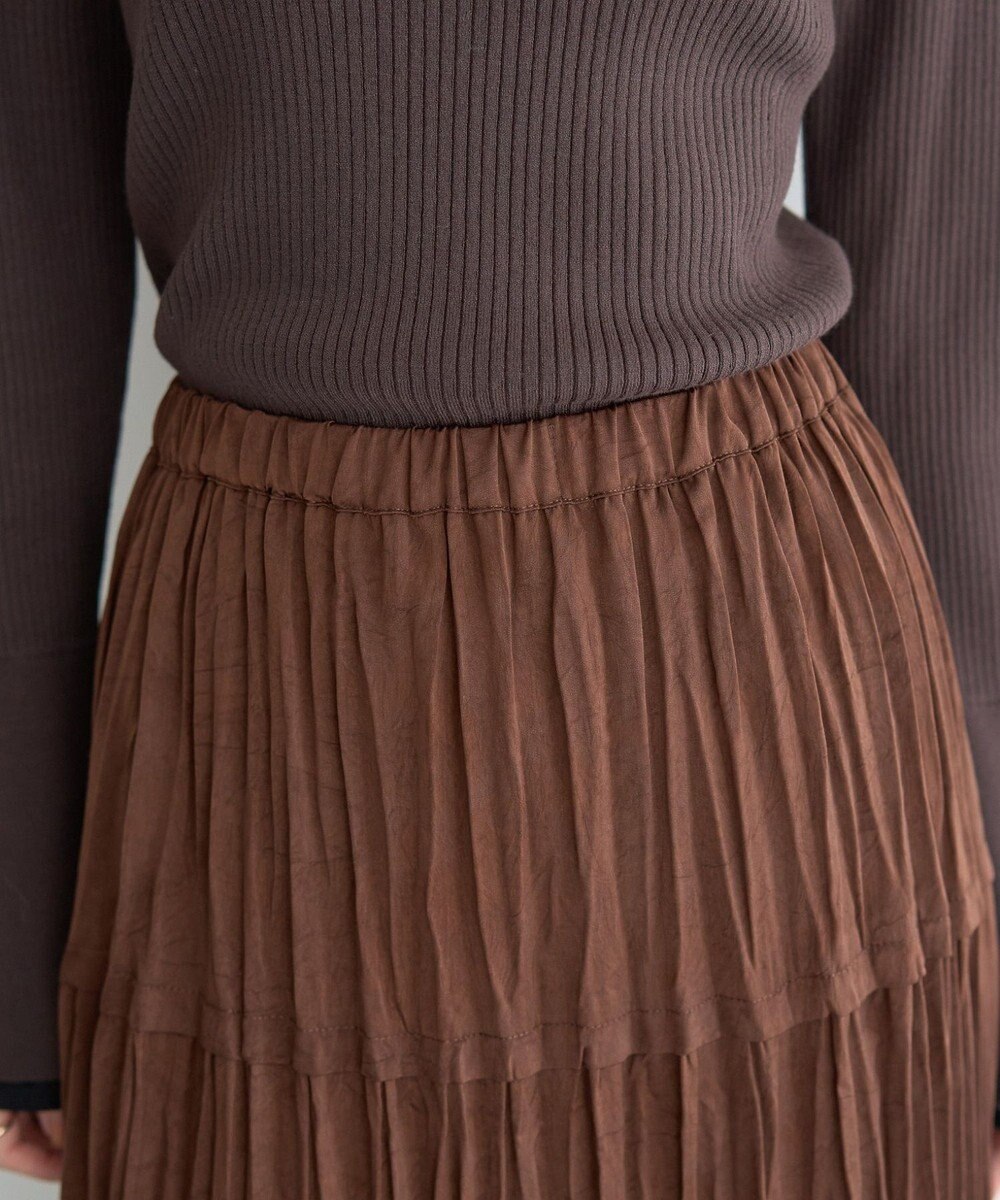 YECCA VECCA ランダムプリーツサテンマーメイドスカート 