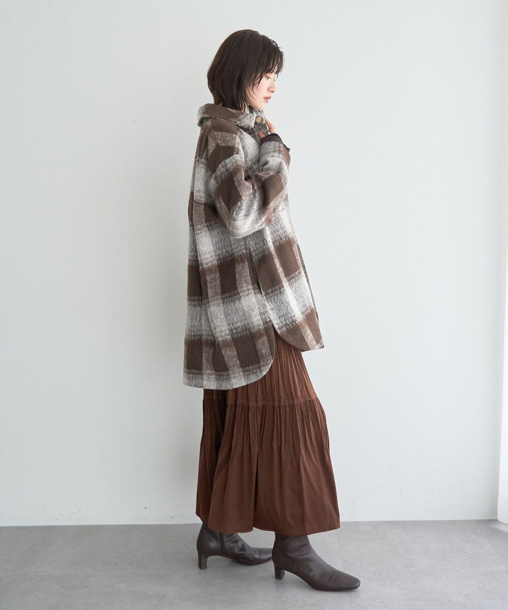 YECCA VECCA ランダムプリーツサテンマーメイドスカート 