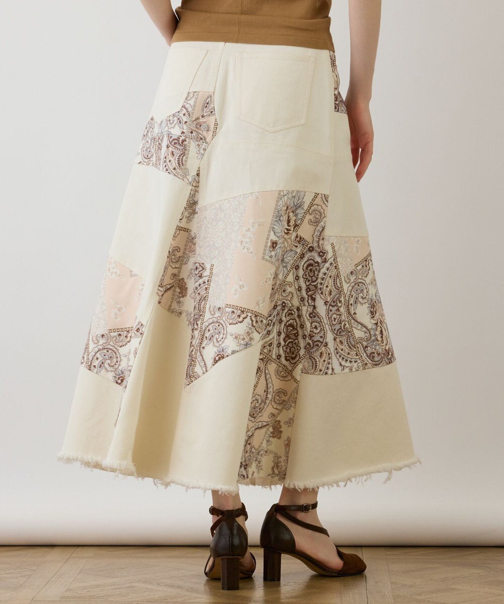 GRACE CONTINENTAL スカーフコンビデニムスカート 