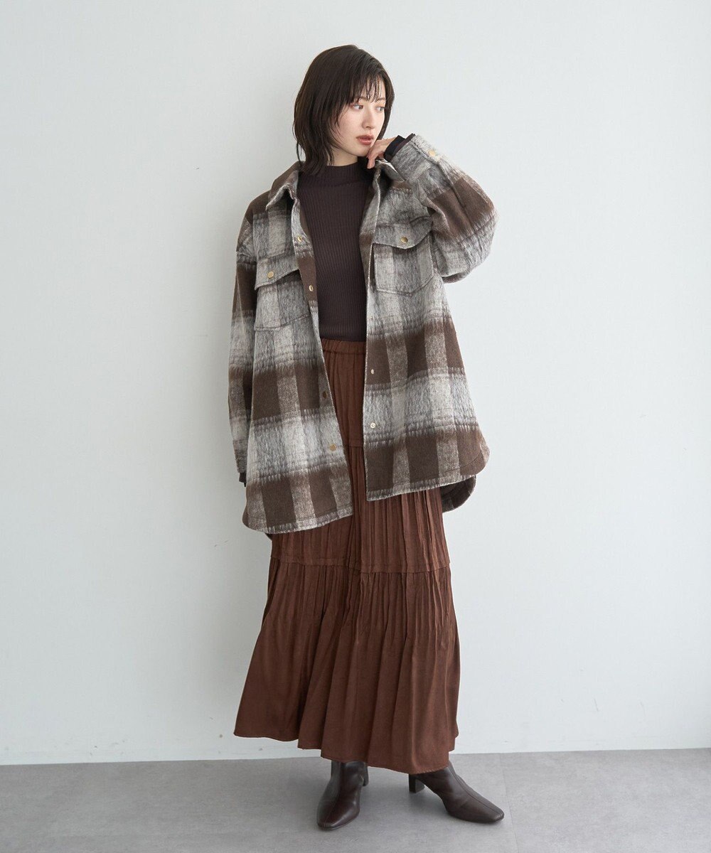 YECCA VECCA ランダムプリーツサテンマーメイドスカート 