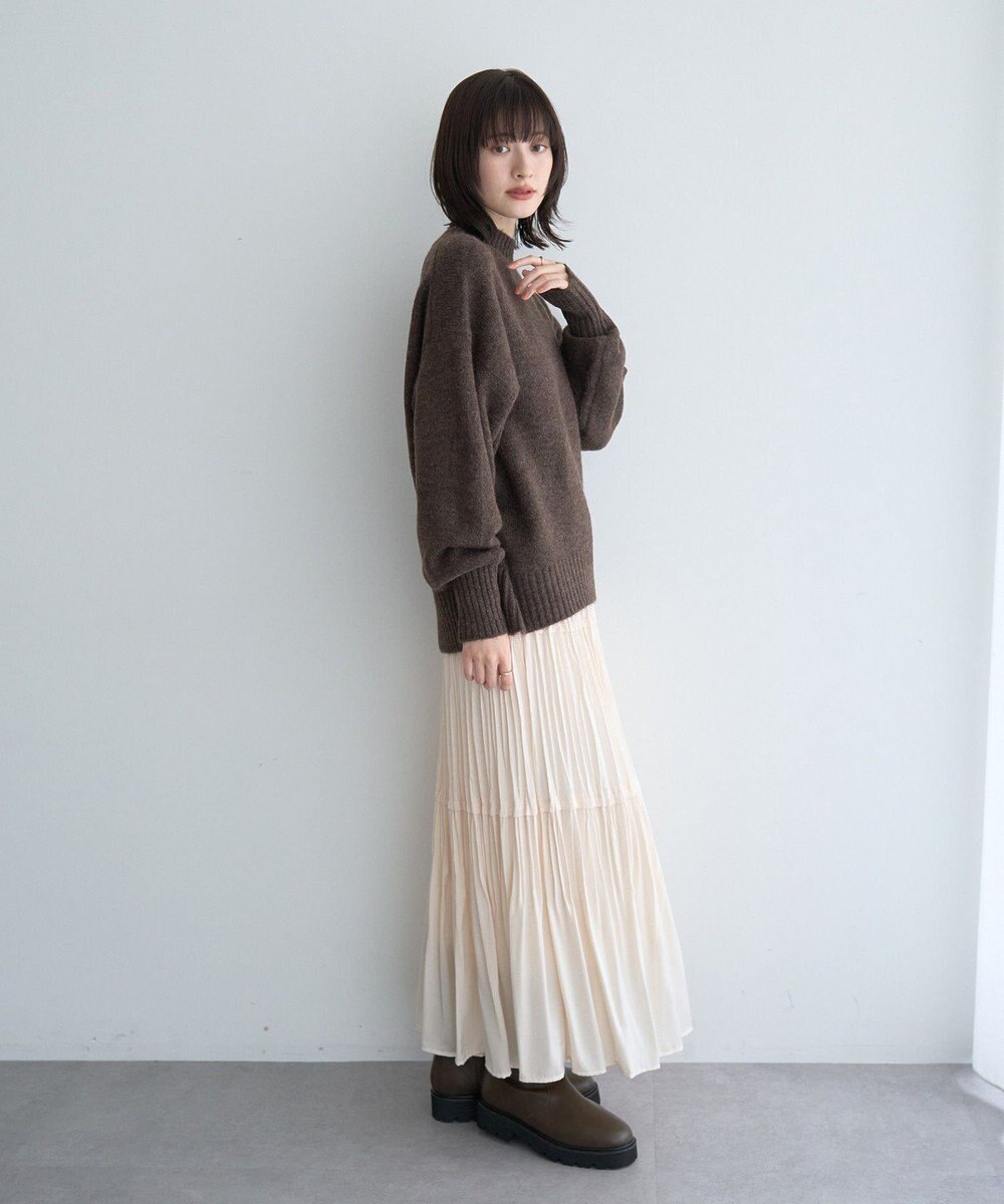 YECCA VECCA ランダムプリーツサテンマーメイドスカート 