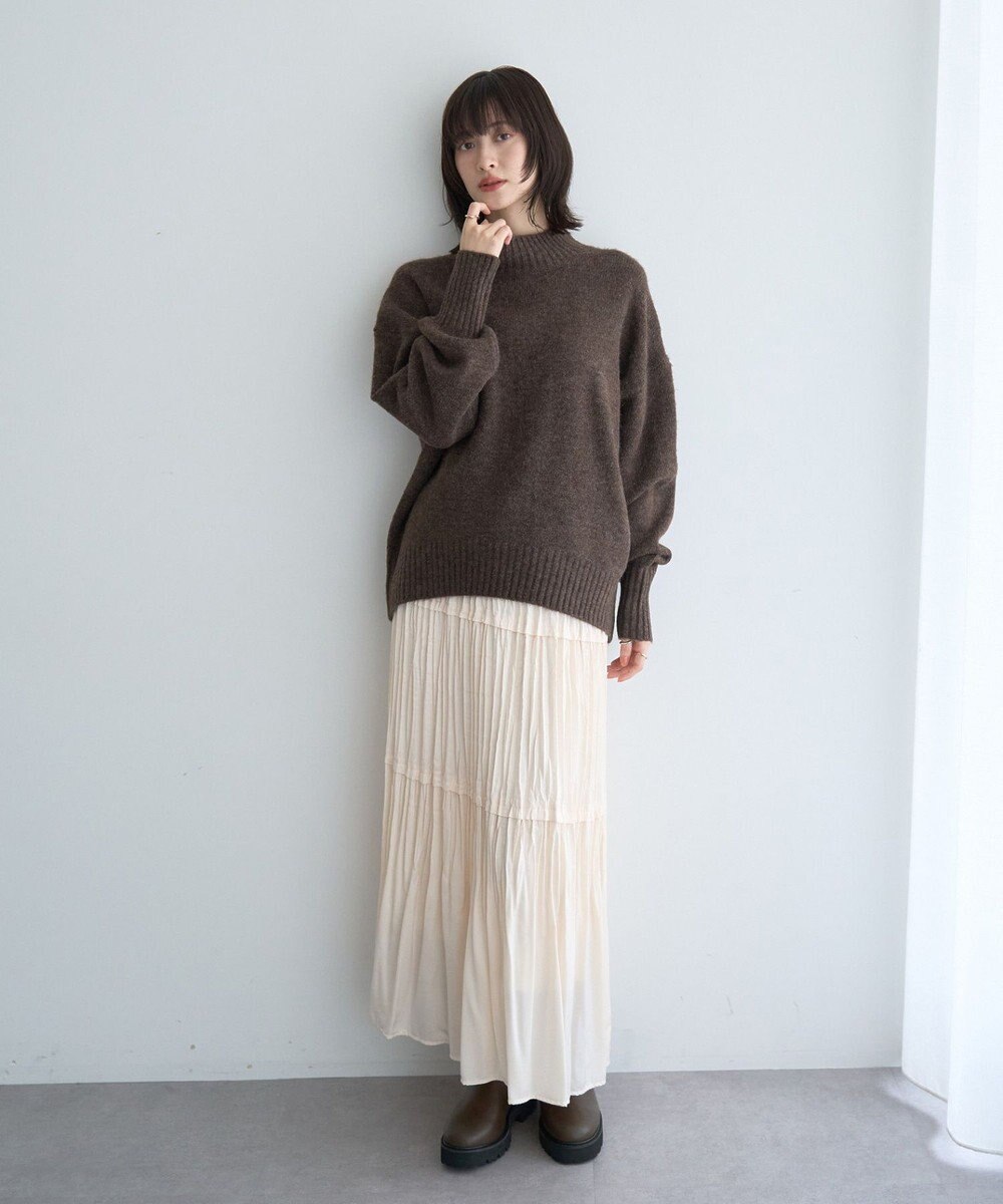 YECCA VECCA ランダムプリーツサテンマーメイドスカート 