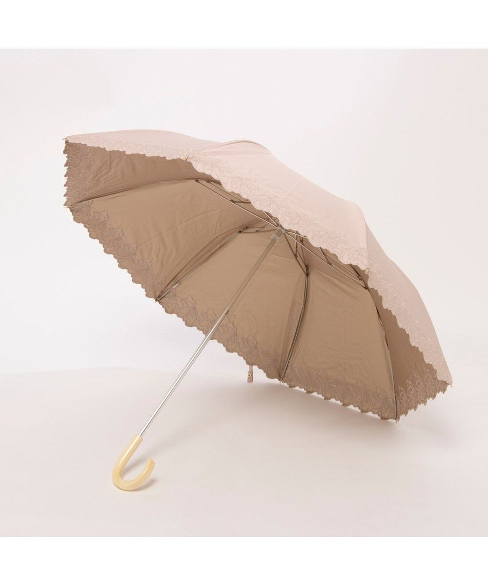 UNBILLION カシュネ cachenez / PUフラワーラメ刺繍トップレス2段折りたたみ傘 