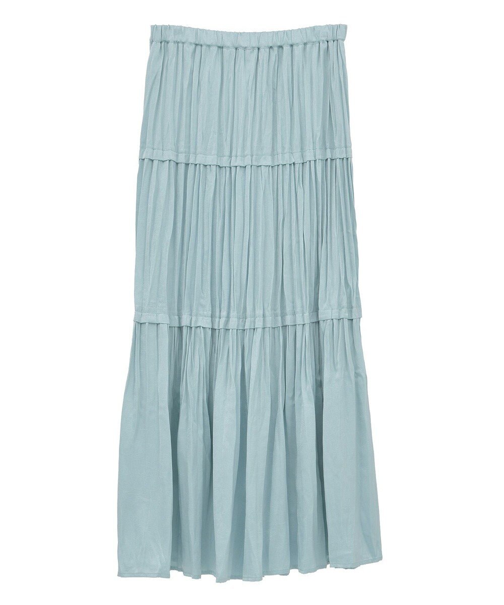 YECCA VECCA ランダムプリーツサテンマーメイドスカート 