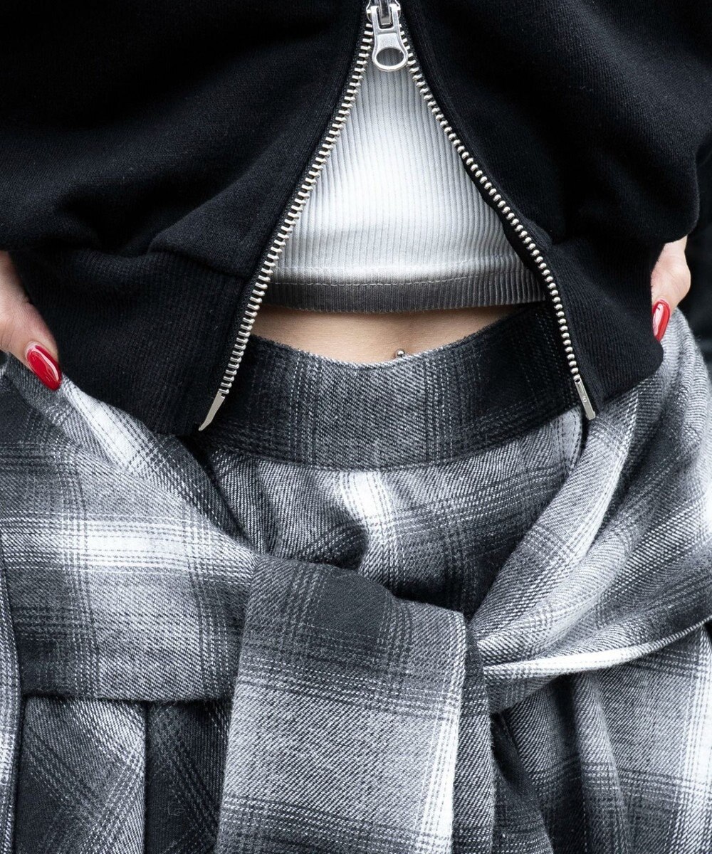 WEGO ネルシャツライクイレヘムミニスカート 