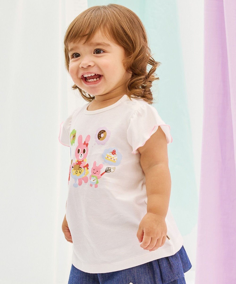 MIKI HOUSE HOT BISCUITS 【80-120cm】 キャビット×お菓子シリーズ 天竺素材半袖Tシャツ 