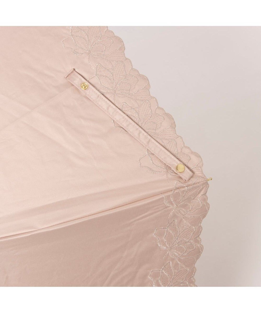 UNBILLION カシュネ cachenez / PUフラワーラメ刺繍トップレス2段折りたたみ傘 