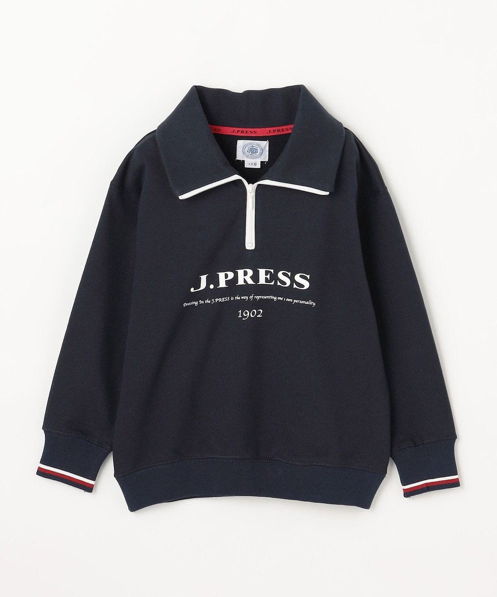 J.PRESS KIDS 【100-130cm】ミニ裏毛 ハーフジップ トレーナー 