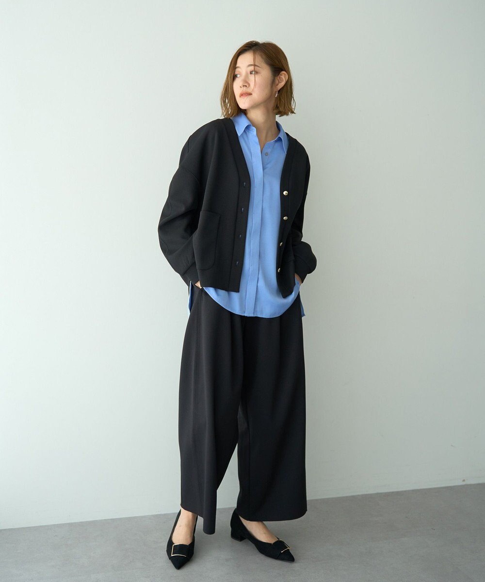 YECCA VECCA 金釦カットジョーゼットカーディガン 