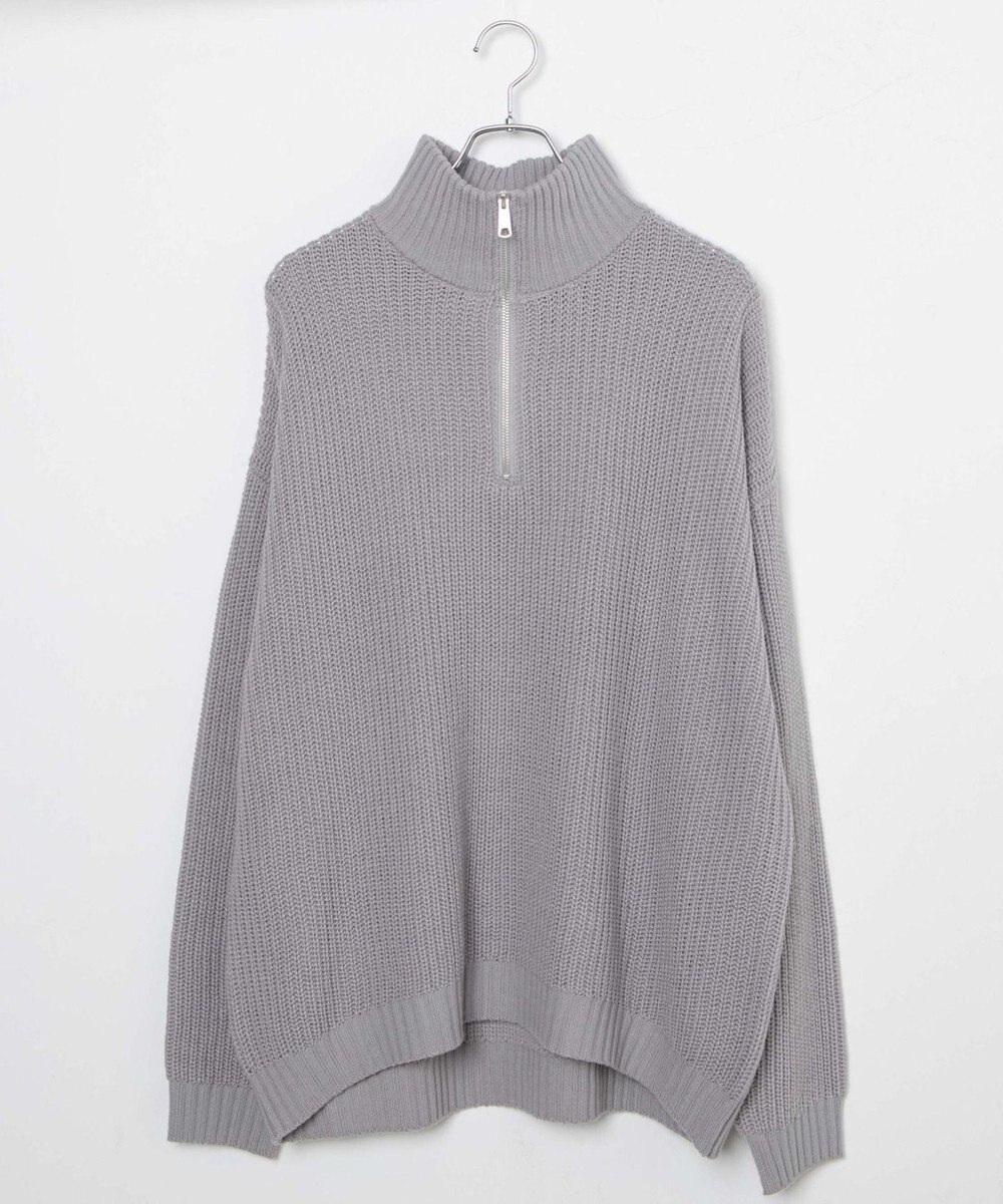 WEGO ルーズフィットハーフZIPプルオーバー 