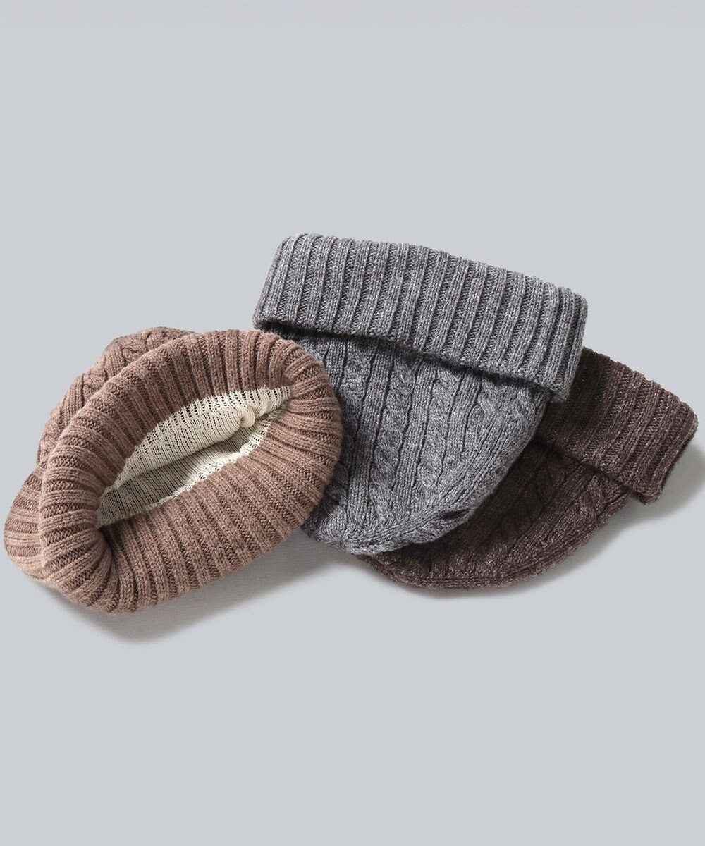 WHITE MAILS 【UNISEX】WOOL PAPER DOUBLE KNIT ケーブルビーニー 