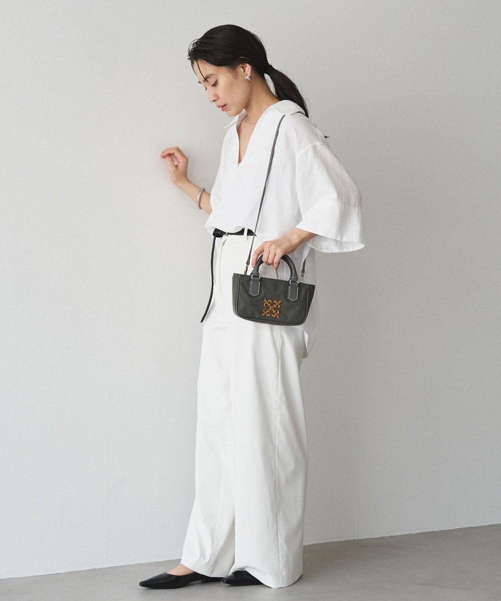 russet 《モノグラム刺繍》コーデュラナイロン2WAYミニショルダーバッグ（CE-1778） 
