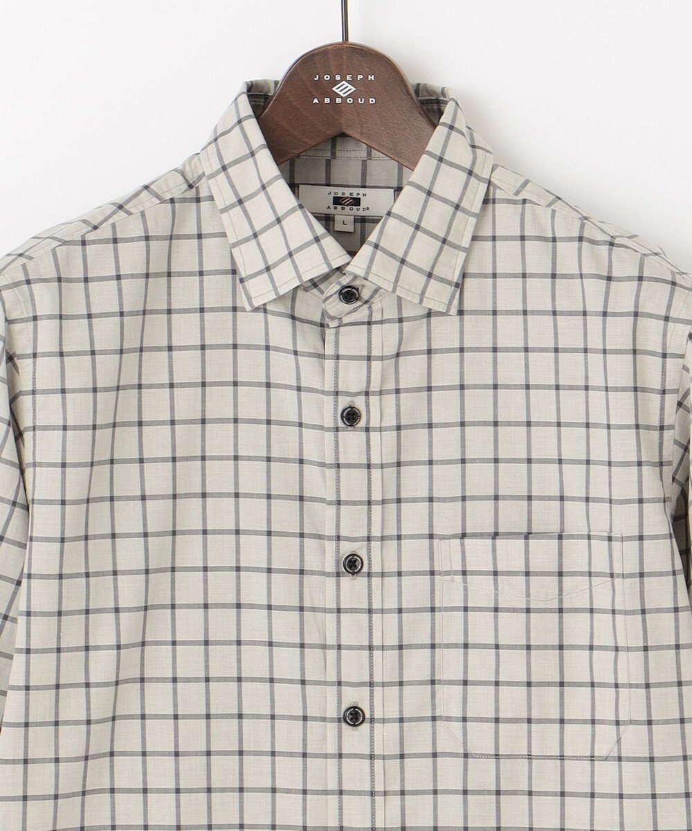 JOSEPH ABBOUD 【綿100％】ファインカウントシャンブレーチェックシャツ 