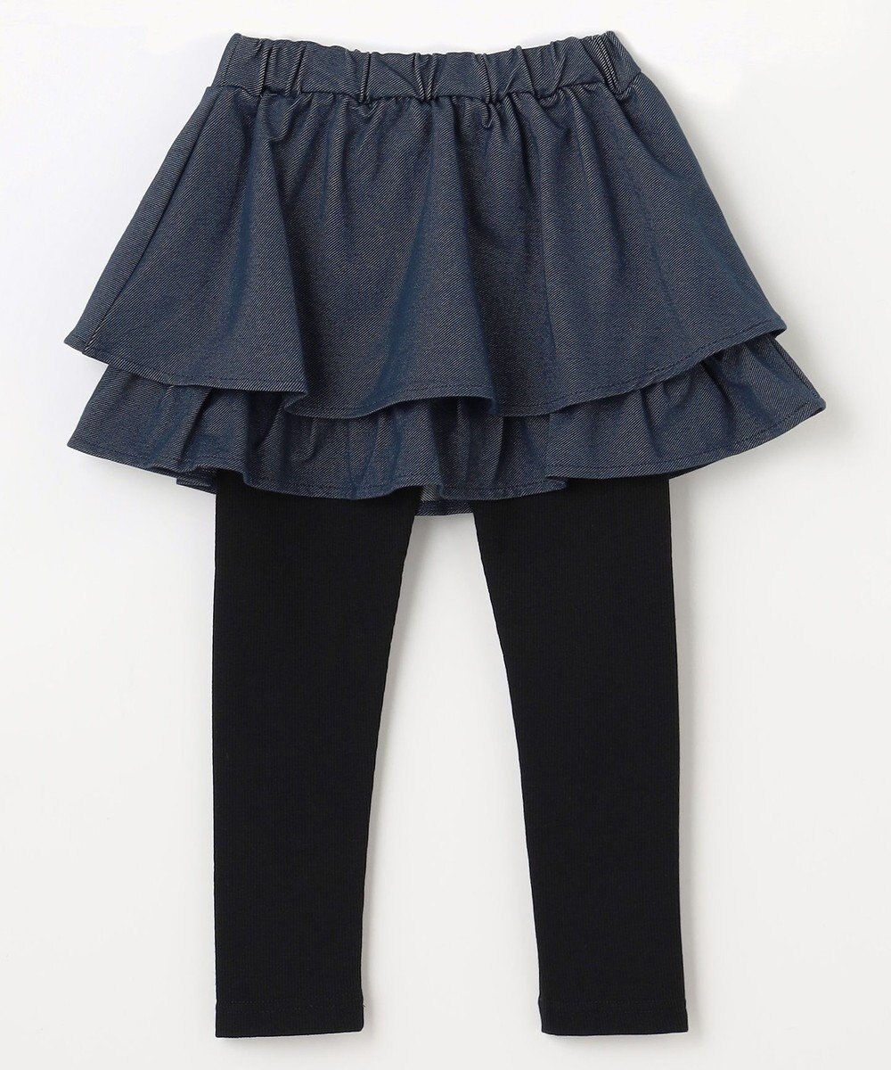 ANY KIDS パール×デニムニットスカッツ 