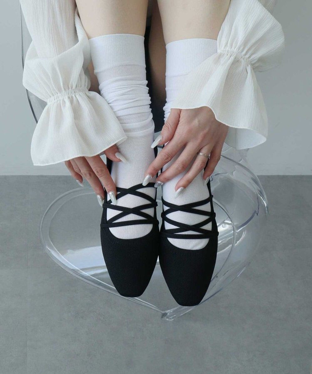 earth music&ecology レースアップニットバレーシューズ 