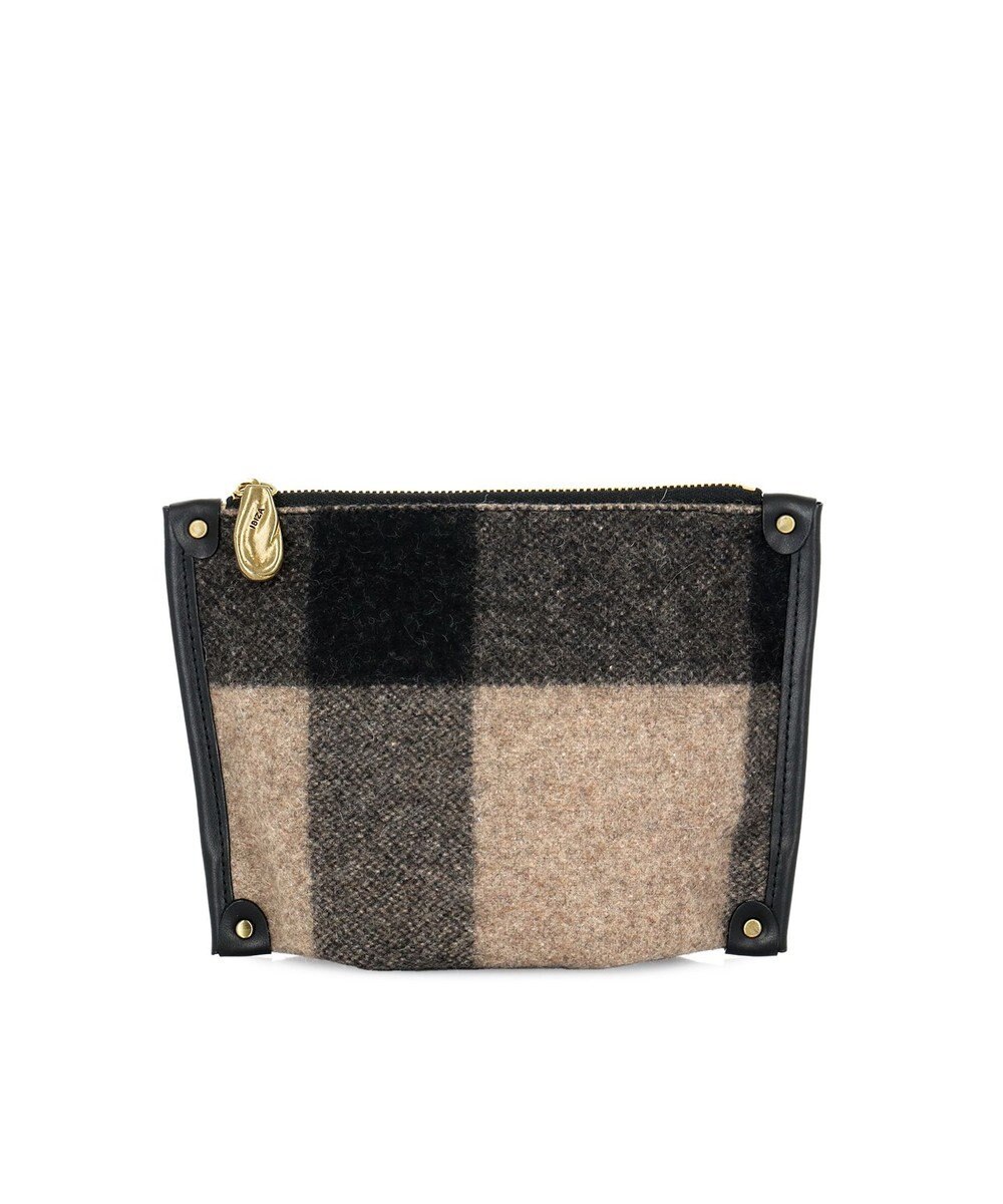 IBIZA プエブロ　ウール/牛革　ポーチ 