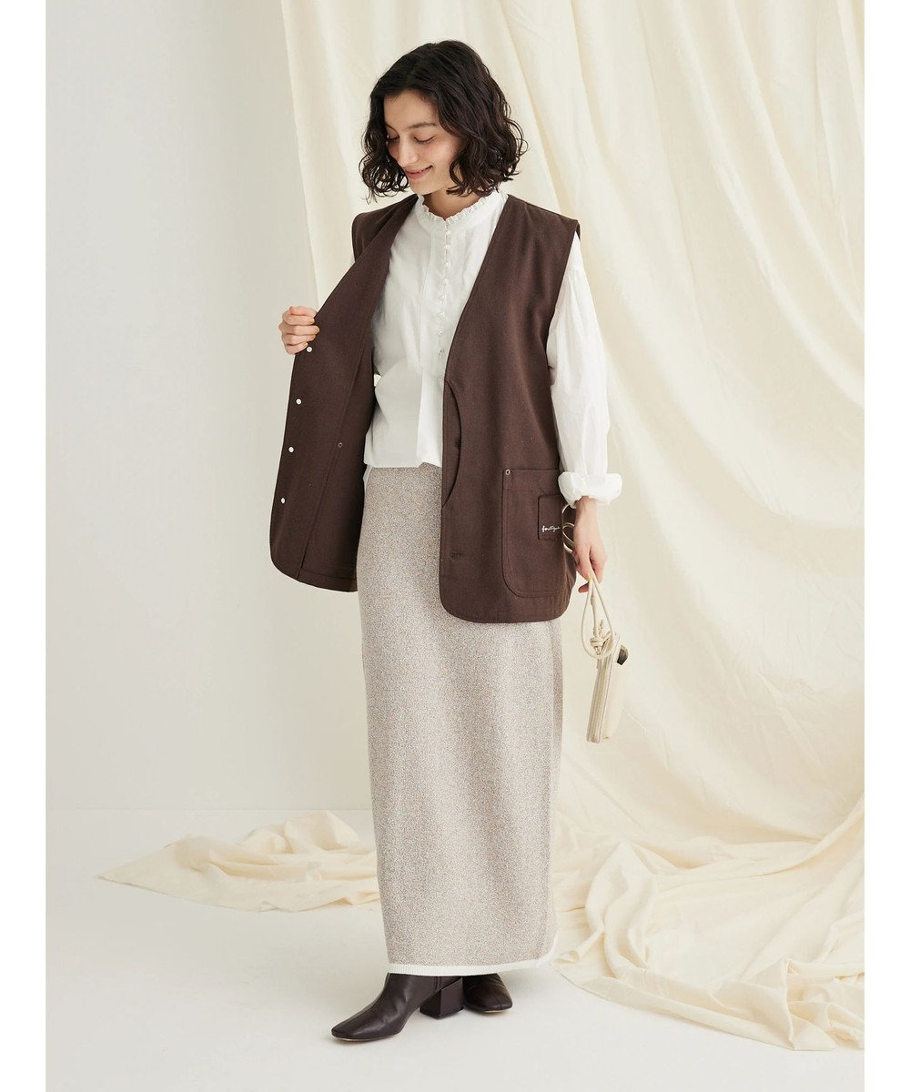 CRAFT STANDARD BOUTIQUE パールボタンピコフリルブラウス 