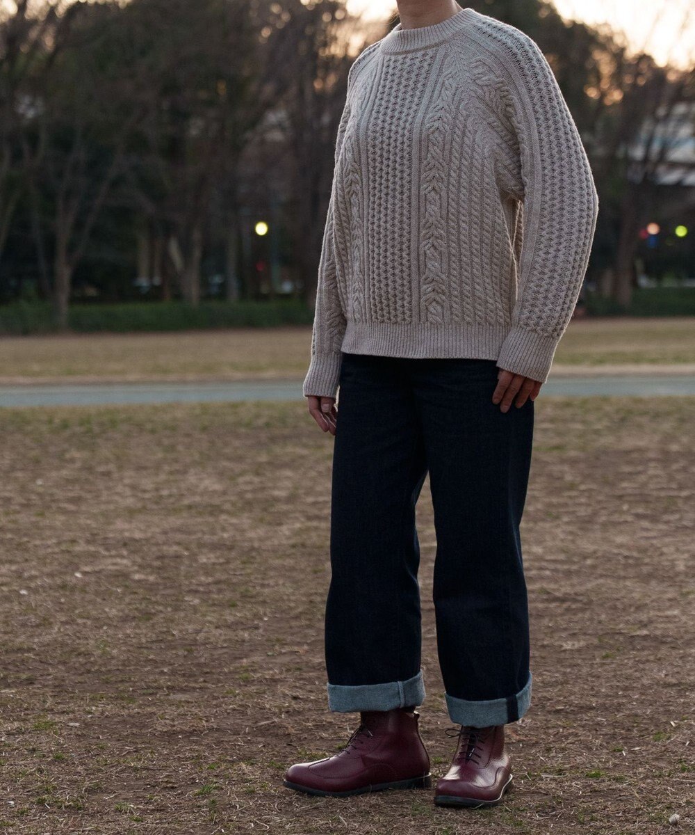 muuc 〈上質なカシミヤウール〉立体ケーブル編みプルオーバー〈しっとり柔らかい〉〈日本製〉〈オンオフ使えるきちんと感〉 