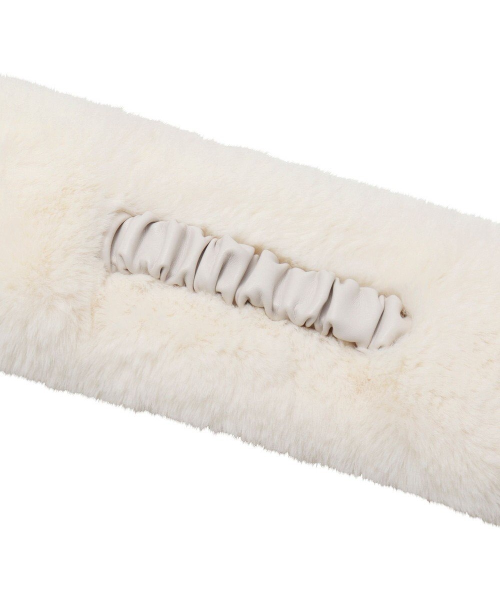 MOONBAT FURLA フェイクファーくしゅくしゅリボンマフラー 