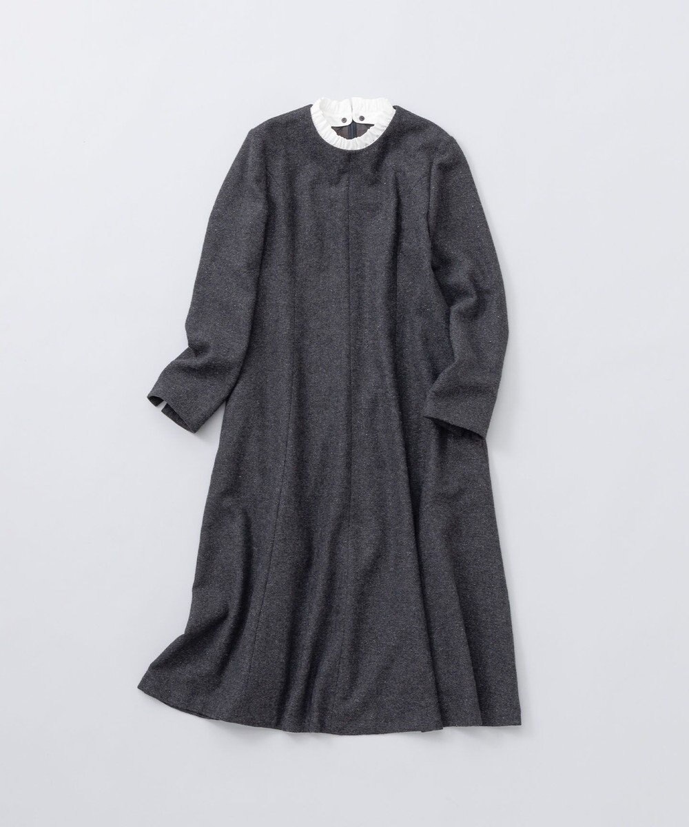 組曲 【2WAY】ラメフラノ フリル襟ワンピース 