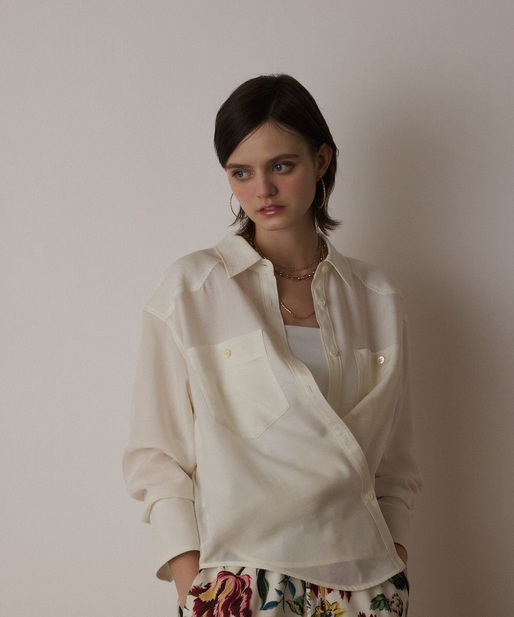 GRACE CONTINENTAL シアー2wayウエスタンシャツ 