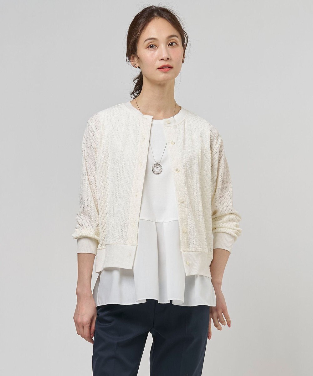 J.PRESS LADIES L 【冷房対策に】レーシー カーディガン 