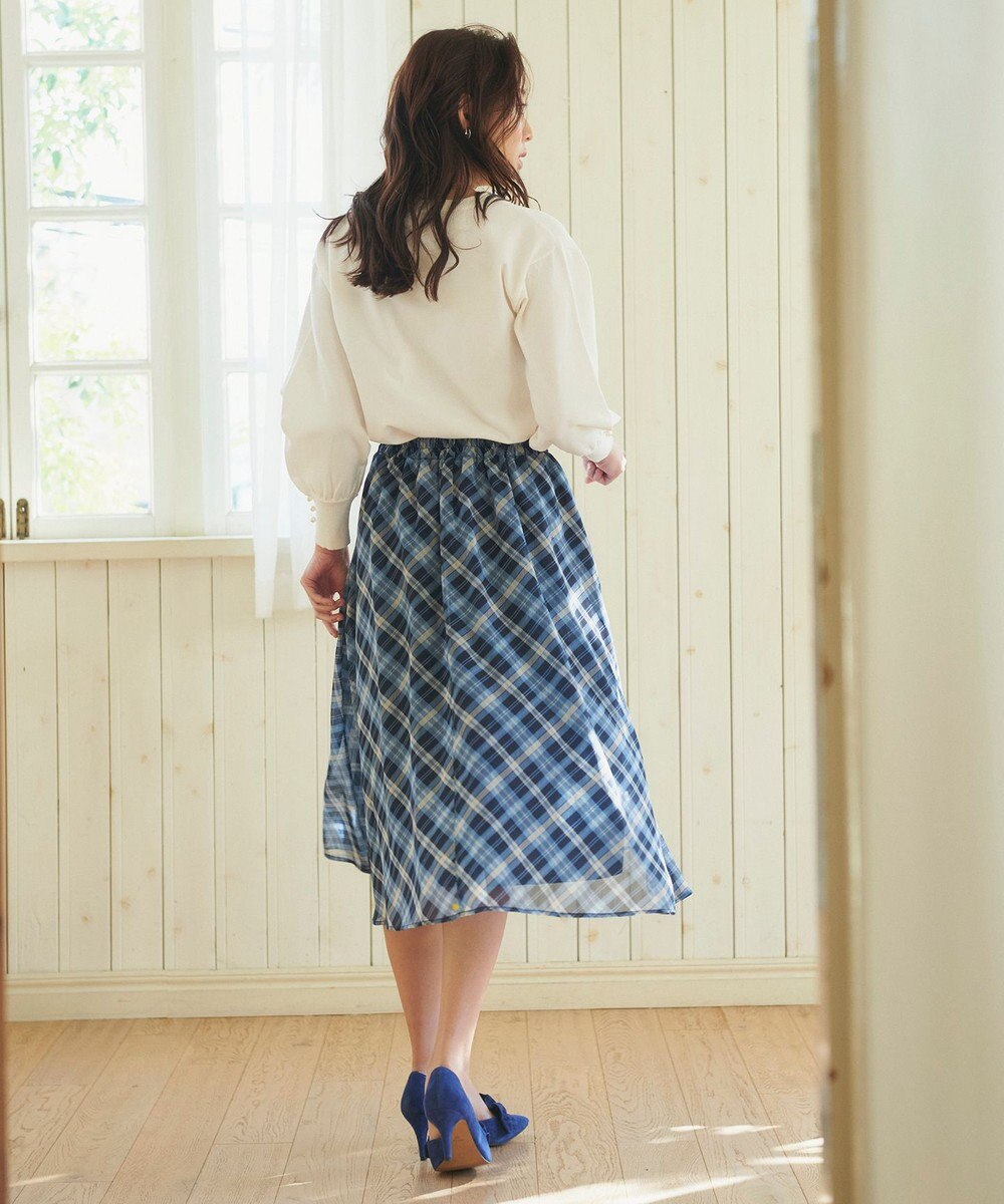 Feroux 楊柳チェックフレア スカート 