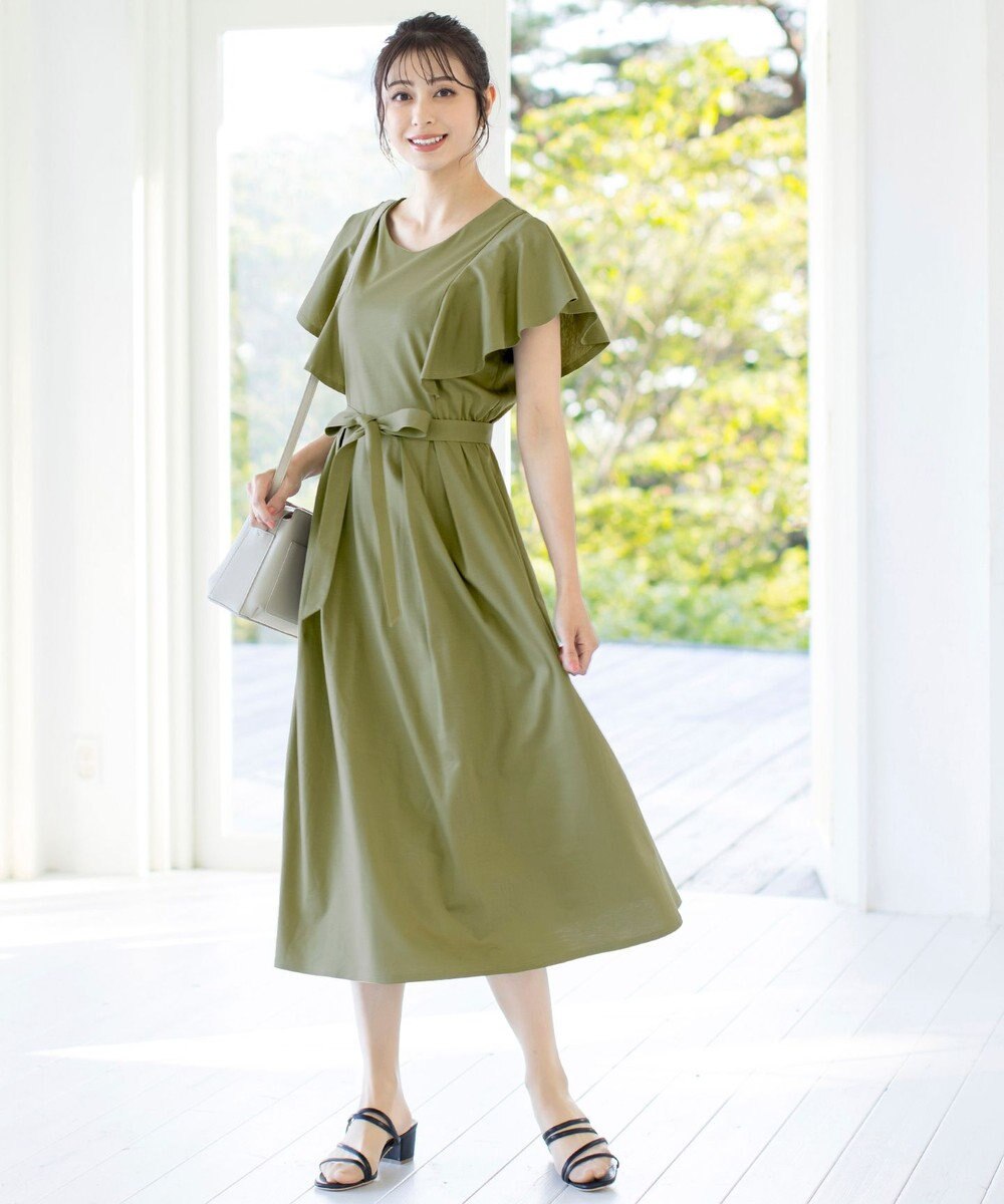 Tiaclasse L 【洗える】ストレスフリーで着用できるカットソーフレアワンピース 