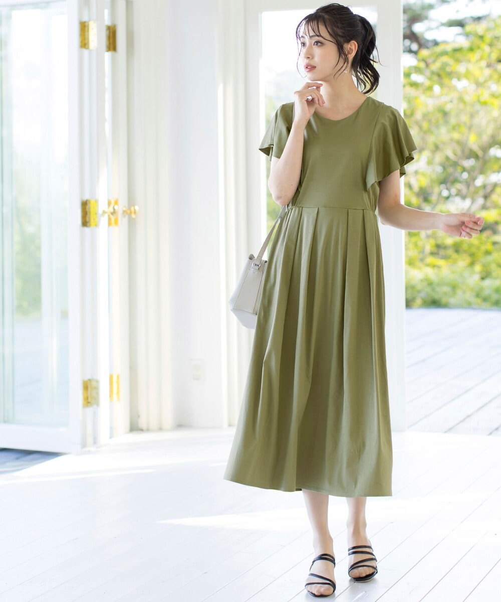 Tiaclasse L 【洗える】ストレスフリーで着用できるカットソーフレアワンピース 