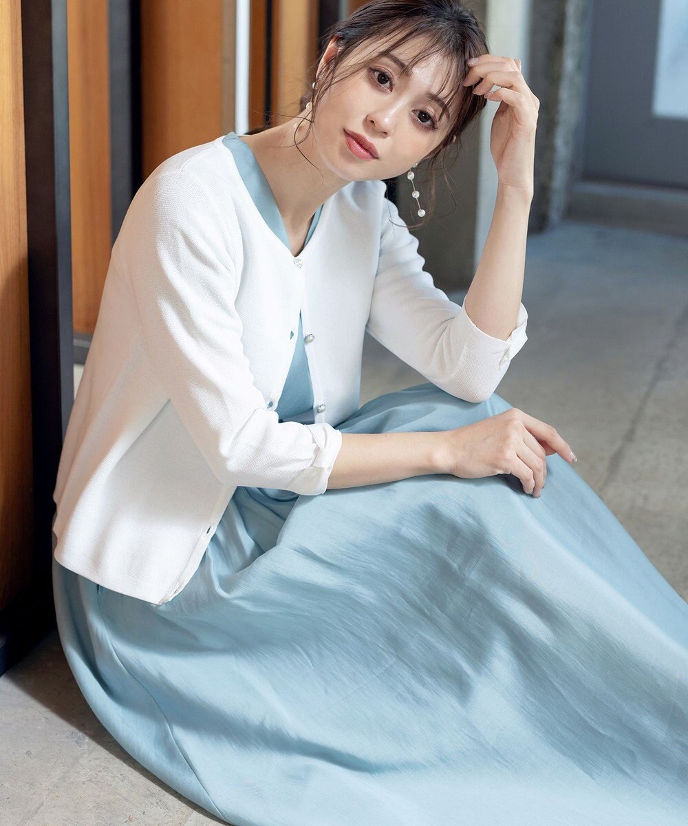 Tiaclasse L 【洗える】ミラノリブ編みが大人上品なリボンニットカーディガン 